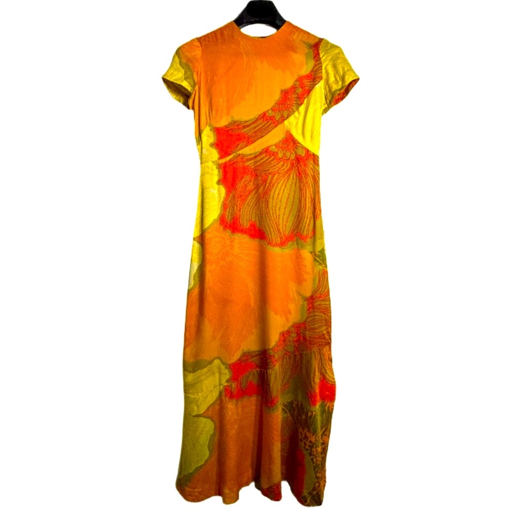 1960’s Kiyomi Of Hawaii Short Sleeve Maxi Dress Vacation Resort Travel Beach